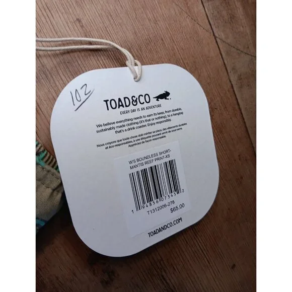 Toad&Co Women XS Boundless Short Mantis Reef Print Ocean Green Beach Coastal NWT - Picture 3 of 6